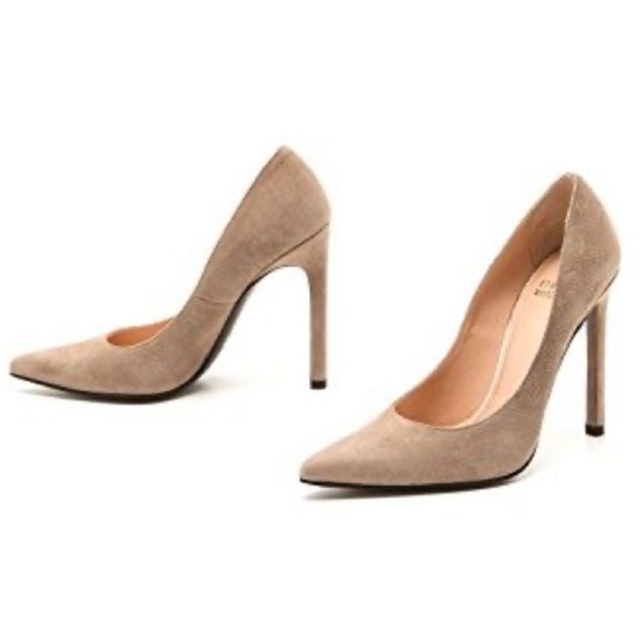 STUART WEITZMAN Queen 110mm Nude Suede Pumps 7.5 - Picture 1 of 12